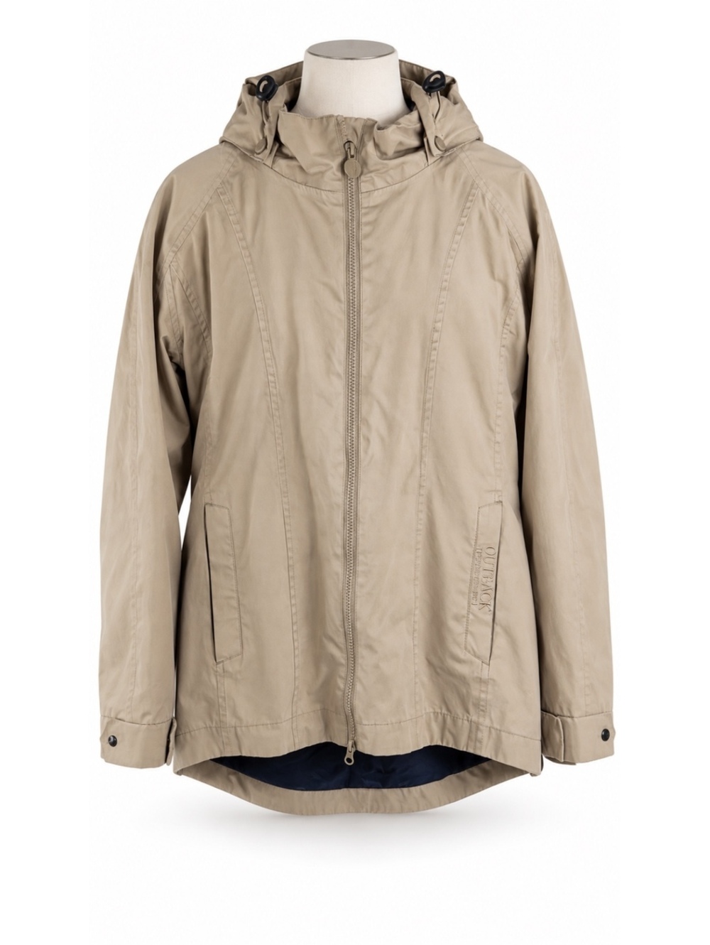 Outback Trading Co Brookside Hooded Rain Jacket Women’s Medium Beige